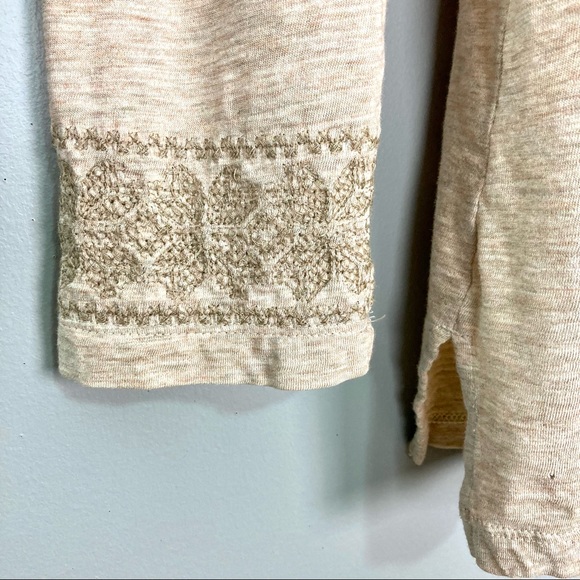 J. Jill Embroidered Knit Top Women’s Size M Button Front Long Sleeves Fairisle - Picture 5 of 9